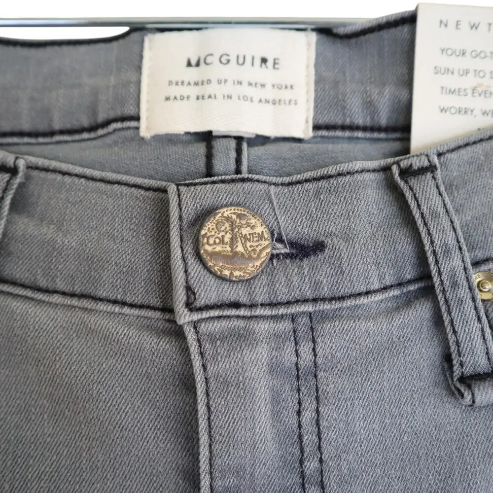 McGuire Womens Newton Skinny Jeans Size 26 Gray Wash‎ Denim Mid Rise Stretch NWT